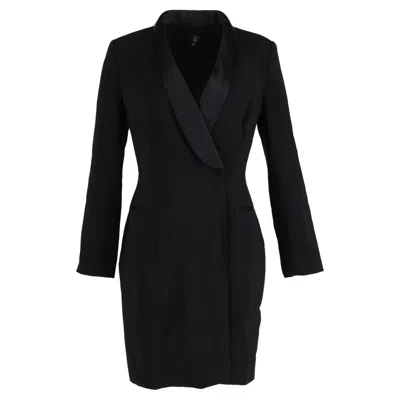 Iris & Ink X Julia Restoin Roitfeld Cady Tuxedo Dress In Black Viscose