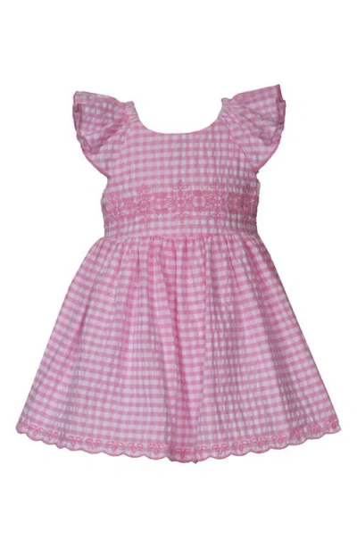 Iris & Ivy Babies'  Embroidered Seersucker Dress & Bloomers In Pink