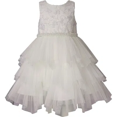 Iris & Ivy Babies'  Embroidered Tiered Party Dress In Ivory