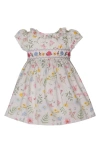 Iris & Ivy Floral Embroidered Accent Cotton Party Dress & Bloomers In White Multi