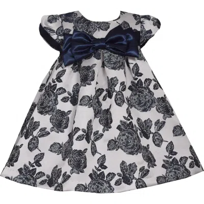 Iris & Ivy Babies'  Floral Jacquard Empire Dress In Blue