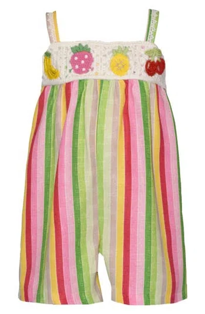 Iris & Ivy Babies'  Fruit Crochet Romper In Multi