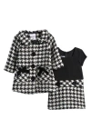 Iris & Ivy Houndstooth Twofer Dress & Coat Set In Multi