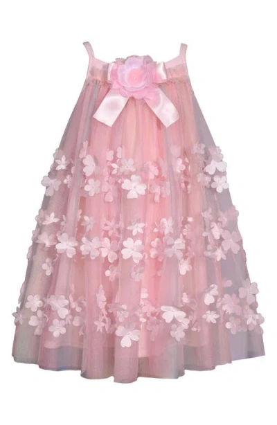 Iris & Ivy Kids' 3d Floral Trapeze Party Dress In Pink