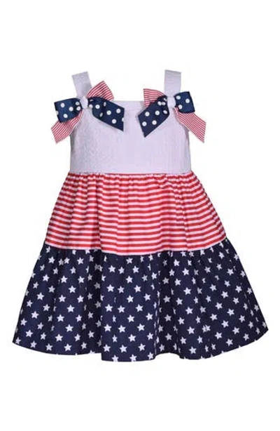 Iris & Ivy Babies'  Kids' Americana Bow Shoulder Dress In Multi