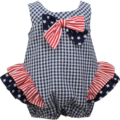 Iris & Ivy Babies'  Kids' Americana Ruffle Romper In Black