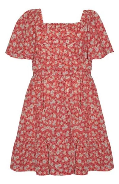 Iris & Ivy Kids' Angel Sleeve Floral Dress In Multi