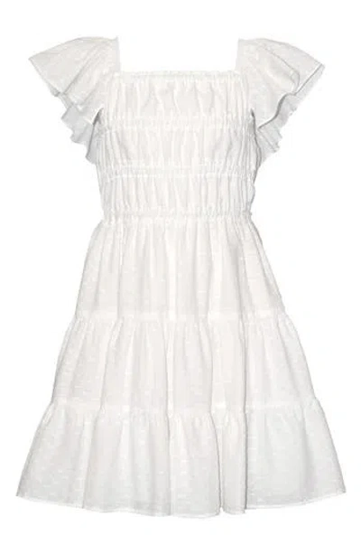 Iris & Ivy Kids' Angel Wing Cotton Dress In White
