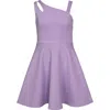 Iris & Ivy Kids' Asymmetric One Shoulder Skater Dress In Lavender