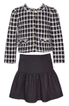 Iris & Ivy Kids' Bouclé Jacket & Skirt Set In Black