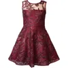 Iris & Ivy Kids' Bow Back Taffeta Party Dress In Burgundy