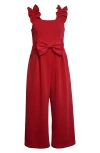 Iris & Ivy Kids' Bow Jumpsuit In Red