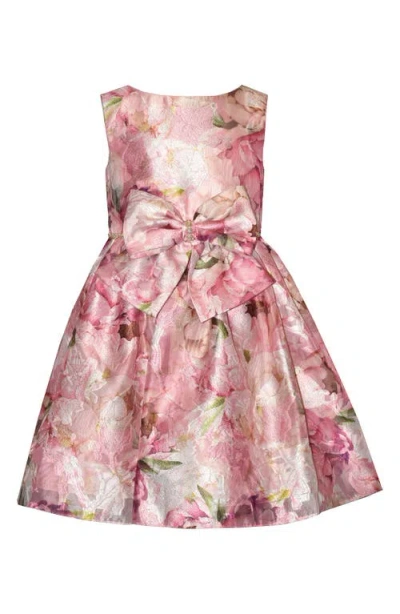 Iris & Ivy Kids' Burount Jacquard Party Dress In Pink
