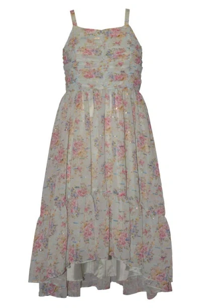 Iris & Ivy Kids' Chiffon High/low Maxi Dress In Green
