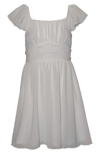 Iris & Ivy Kids' Clip Dot Flutter Sleeve Dress In Animal Print