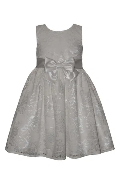 Iris & Ivy Kids' Dirndle Burnout Lace Party Dress In Gray