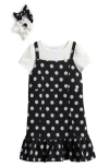 Iris & Ivy Kids' Dot Double Knit Top, Jumper & Scrunchies Set In Black