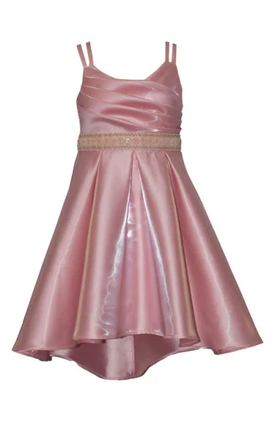 Iris & Ivy Kids' Draped Bodice Mikado Party Dress In Pink