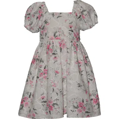 Iris & Ivy Kids' Embroidered Puff Sleeve Babydoll Party Dress In Pink