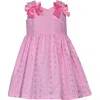 Iris & Ivy Babies'  Kids' Eyelet Bow Shoulder Dress In Pink