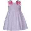 Iris & Ivy Kids' Eyelet Bow Shoulder Dress In White