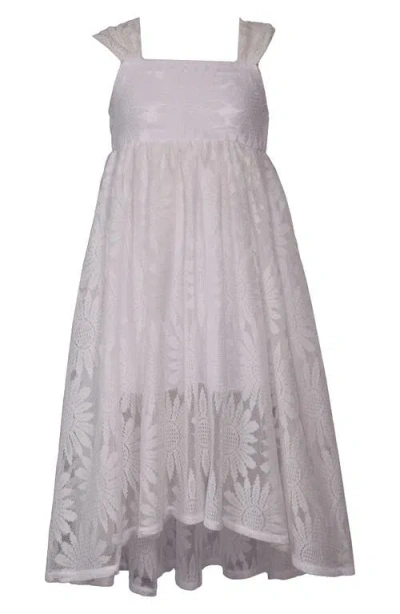 Iris & Ivy Kids' Floral Burnout Maxi Party Dress In Gray