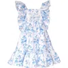 Iris & Ivy Kids' Floral Cotton Gauze Party Dress In Blue Floral