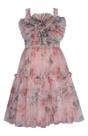 IRIS & IVY KIDS' FLORAL MESH PARTY DRESS