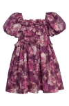 IRIS & IVY IRIS & IVY KIDS' FLORAL PUFF SLEEVE CHIFFON PARTY DRESS