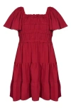 Iris & Ivy Kids' Flutter Sleeve Dress In Red