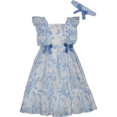 Iris & Ivy Kids' Flutter Toile Clip Dot Dress In Gray