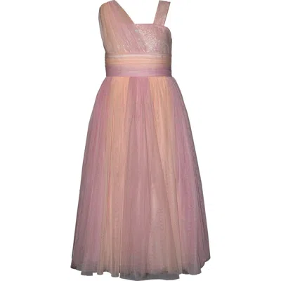 Iris & Ivy Kids' Glitter Asymmetric Dress In Pink