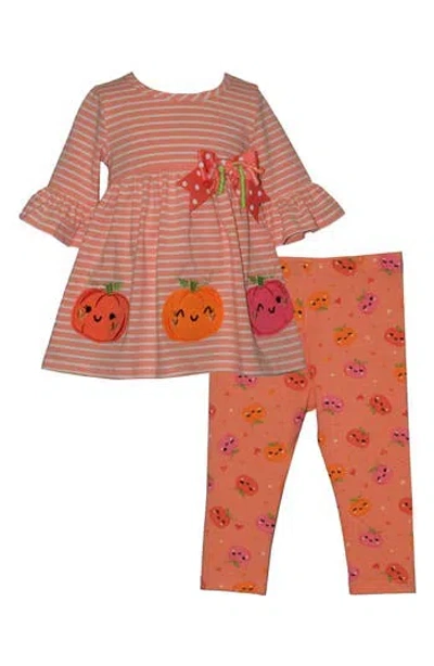 Iris & Ivy Babies'  Kids' Happy Pumpkin Top & Leggings Set In Orange