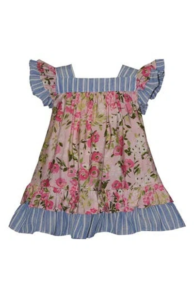 Iris & Ivy Kids' Mixed Print Flutter Sleeve Dress In Multi