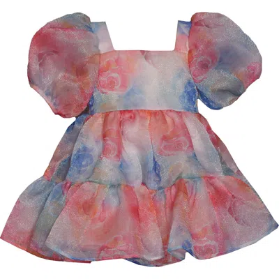 Iris & Ivy Kids' Organza Puff Sleeve Party Dress In Pink
