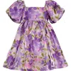 Iris & Ivy Kids' Puff Sleeve Floral Jacquard Party Dress
