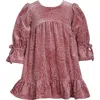 Iris & Ivy Kids' Rosette Embossed Velvet Dress In Pink