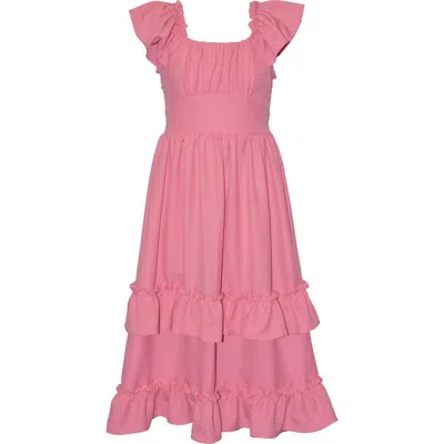 Iris & Ivy Kids' Ruffle Maxi Dress In Pink