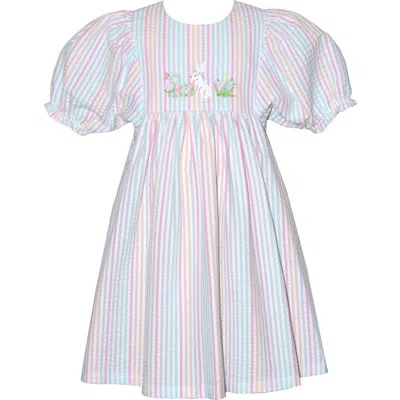 Iris & Ivy Kids' Seersucker Bunny Dress In Neutral