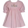 Iris & Ivy Kids' Seersucker Embroidered Easter Dress In Peach