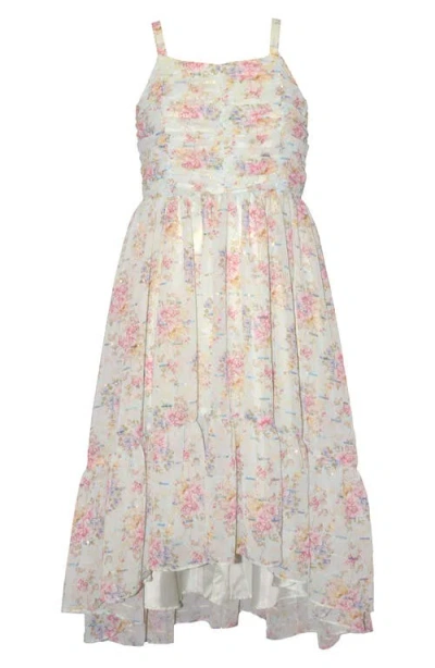 Iris & Ivy Kids' Sequin Chiffon Dress In Green