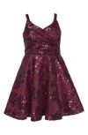 Iris & Ivy Kids' Sequin Fit & Flare Party Dress In Brown