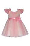 Iris & Ivy Kids' Sequin Flutter Sleeve Party Dress In Blush