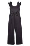 Iris & Ivy Kids' Shirred Jumpsuit In Black