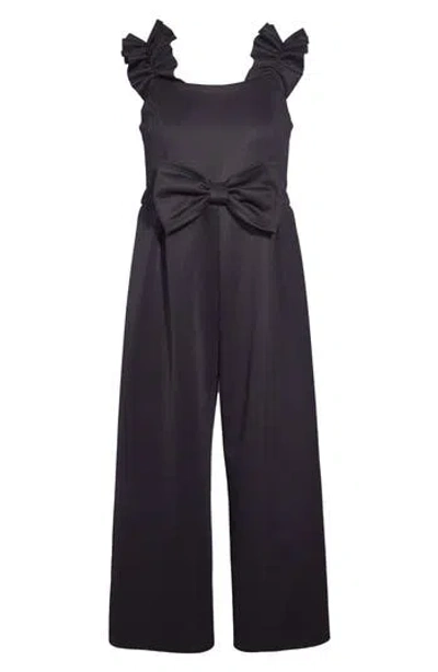 Iris & Ivy Kids' Shirred Jumpsuit In Black