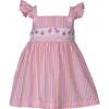 Iris & Ivy Kids' Smocked Flamingo Seersucker Dress In Pink