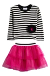 Iris & Ivy Kids' Stripe T-shirt & Tutu Skirt Set In Pink