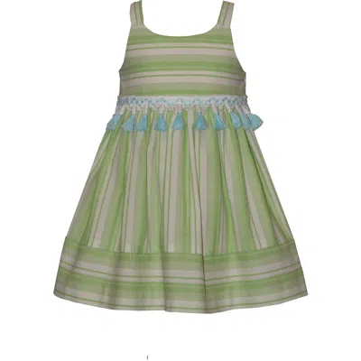 Iris & Ivy Kids' Tassel Trim Stripe Sundress In Multi