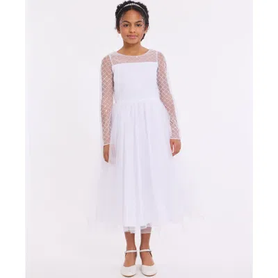 Iris & Ivy Kids'  Lattice Beading Communion Dress In White