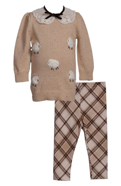 Iris & Ivy Babies'  Little Lamb Sweater & Leggings Set In Brown